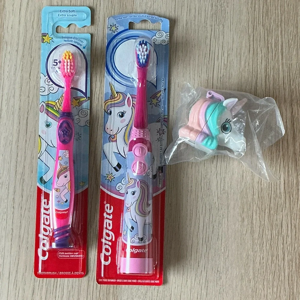 Colgate Unicorn Kids Toothbrush Set - Pink and Blue